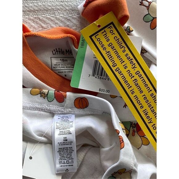 LITTLE ME BOYS 18M 2-Piece Cotton Sleep Thanksgiving Sleep Set - Picture 6 of 8
